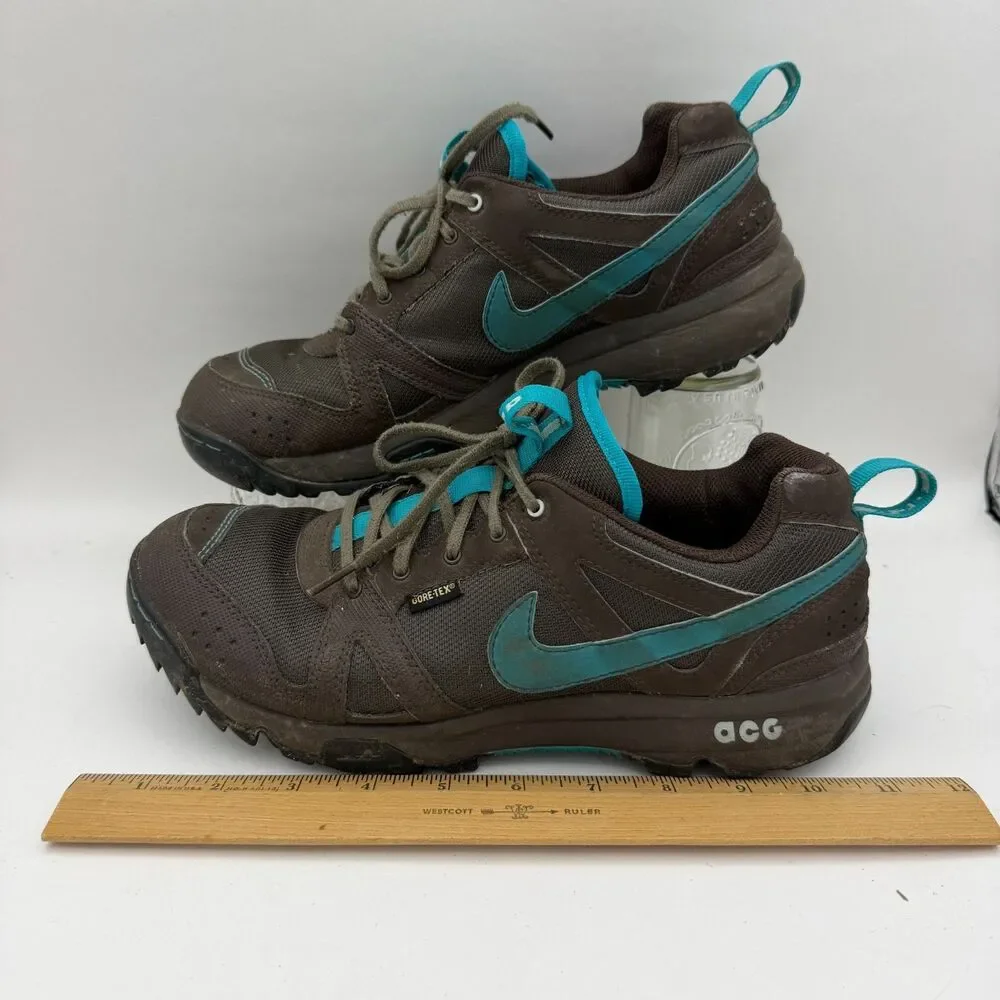 Nike ACG Rongbuk GTX Women's 9.5 Hiking Shoes Brown Teal Gore-Tex 447121-231